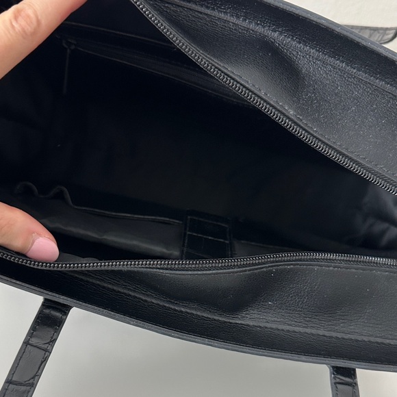 BEIS Black Croc-Embossed Work Tote - Picture 7 of 7